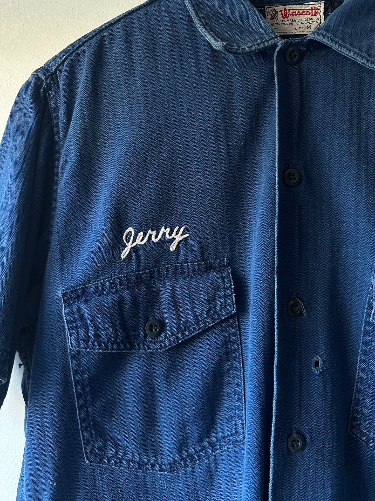 1950's Wascott Sanforized HBT Work Shirt - back