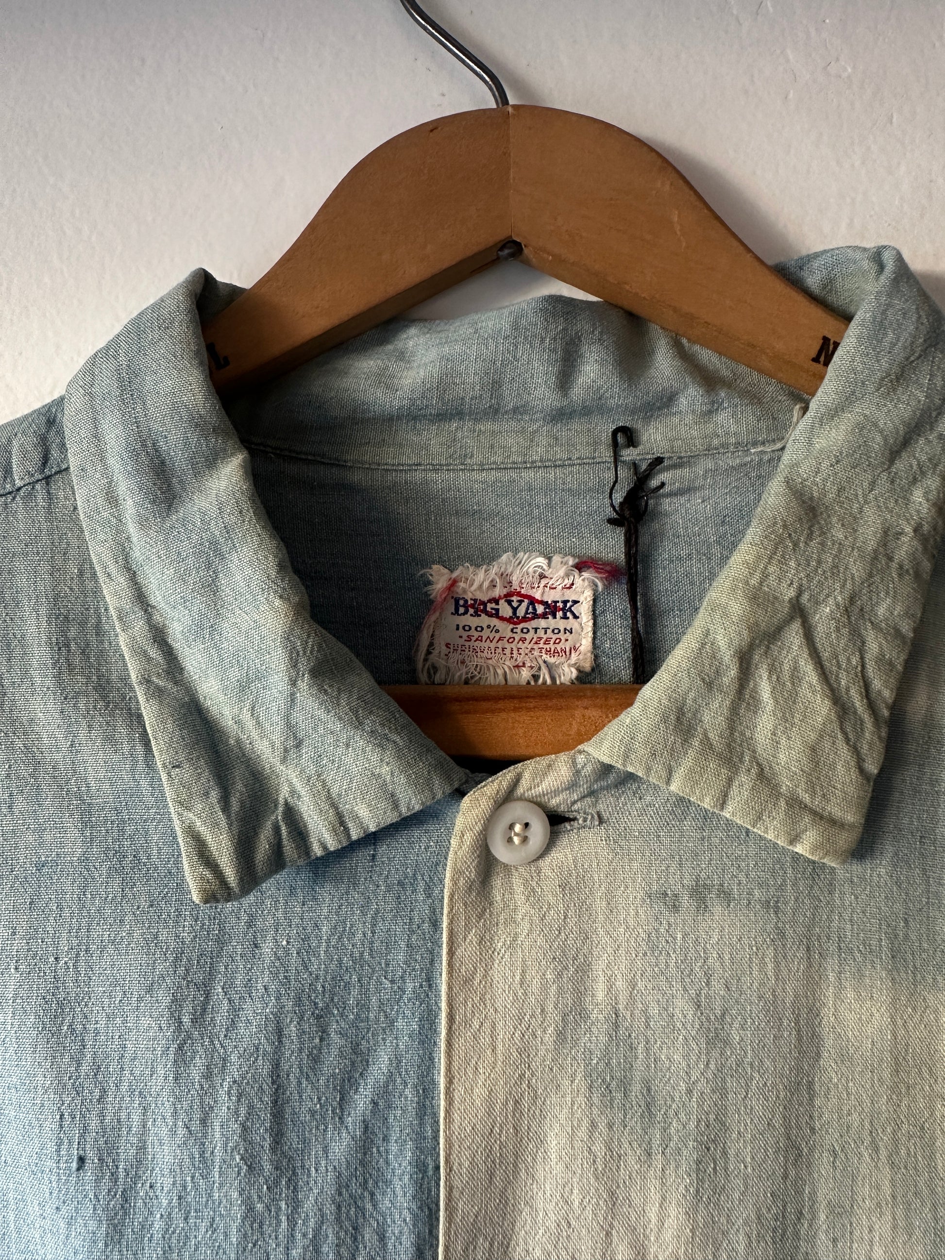 1940's Big Yank Sanforized Chambray Faded Shirt - detail