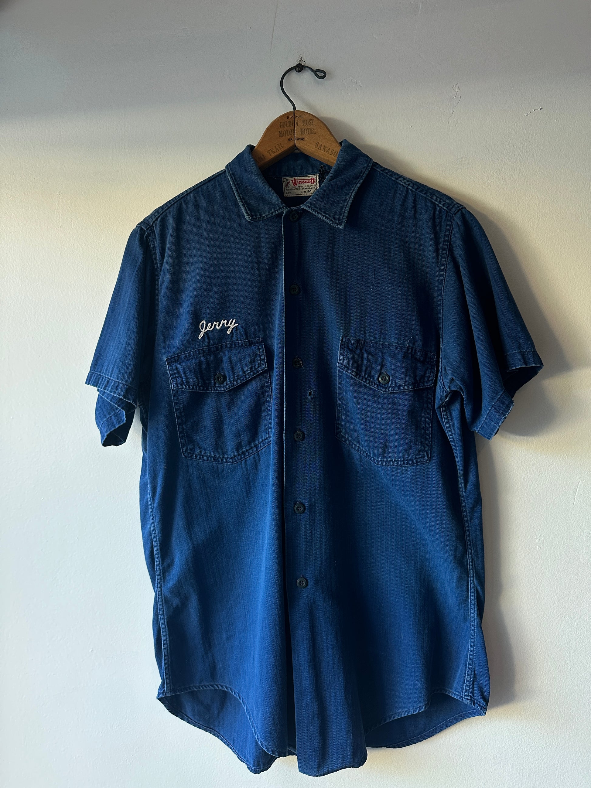 1950's Wascott Sanforized HBT Work Shirt - front