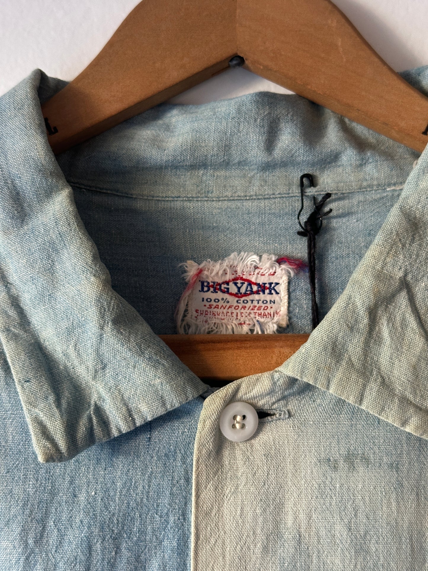 1940's Big Yank Sanforized Chambray Faded Shirt - detail