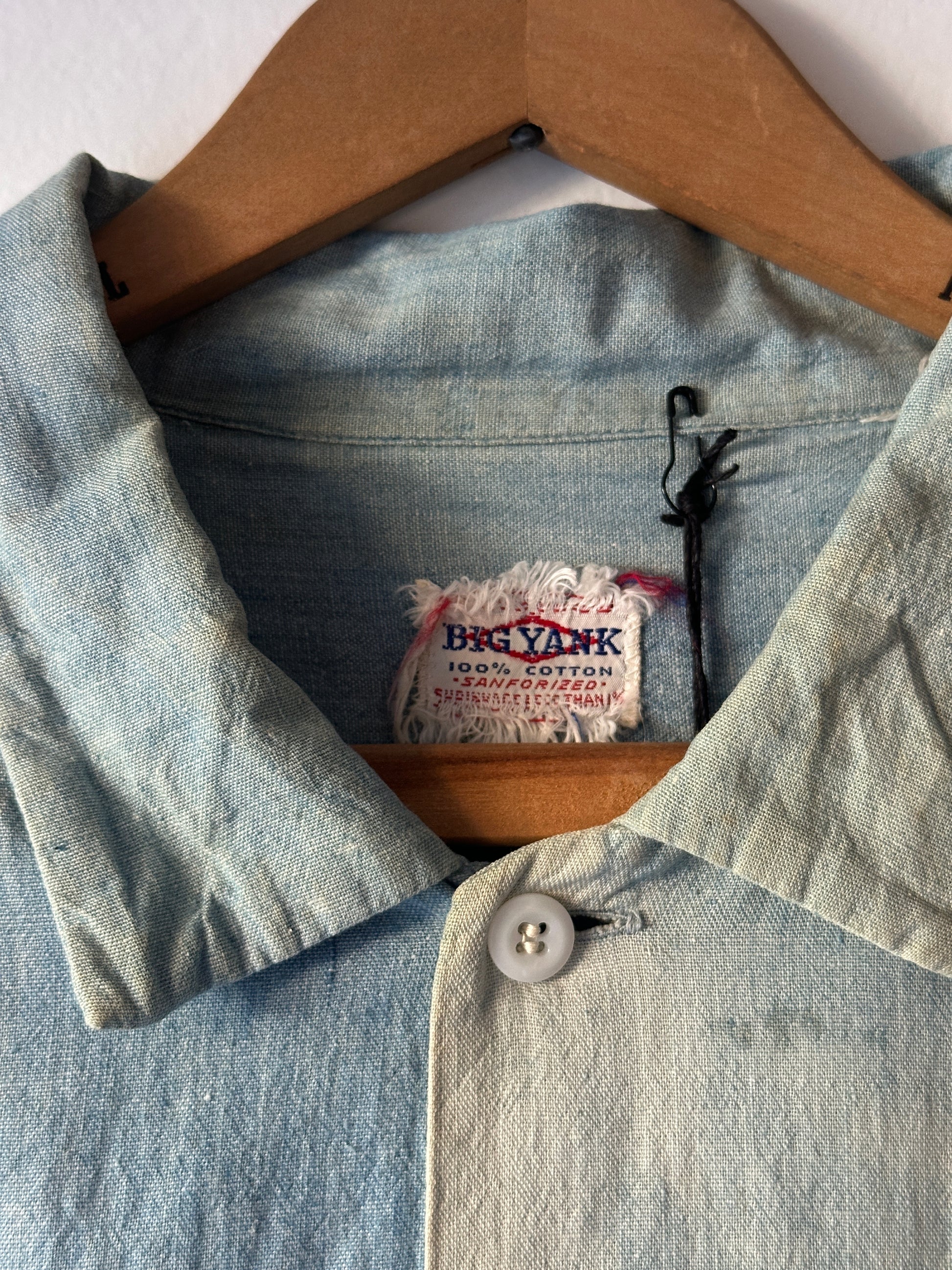 1940's Big Yank Sanforized Chambray Faded Shirt - detail