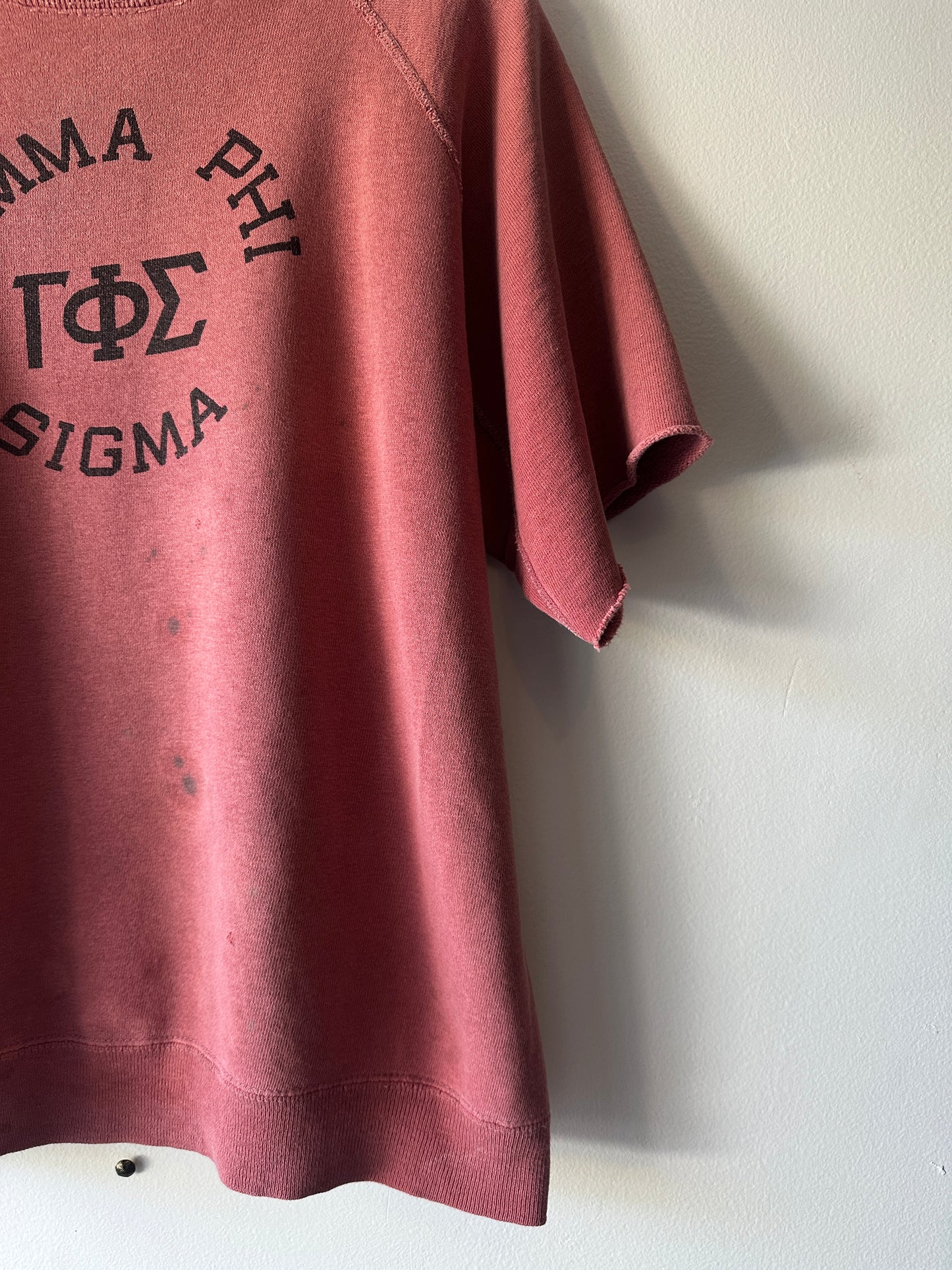 1960's Gamma Phi Sigma Burgundy Crewneck - detail